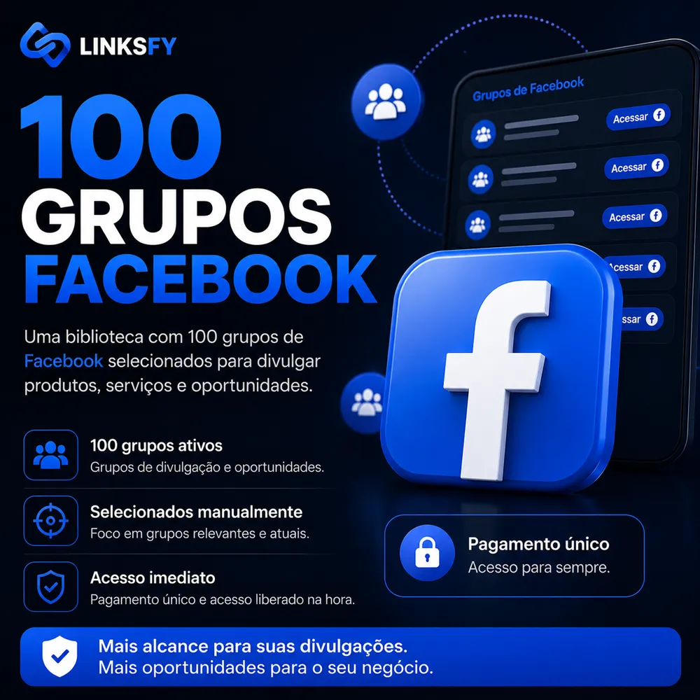 Arte da biblioteca de 100 grupos de Facebook